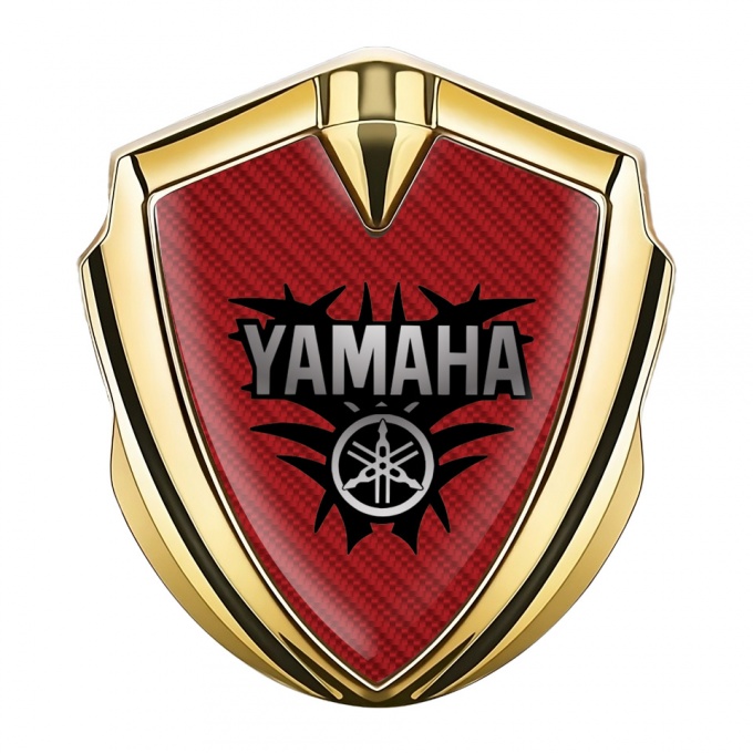 Yamaha Emblem Self Adhesive Gold Red Carbon Black Tribal Edition