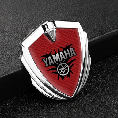 Yamaha Emblem Self Adhesive Silver Red Carbon Black Tribal Edition