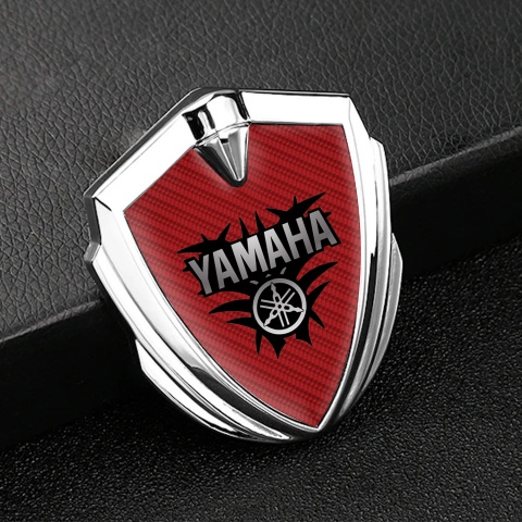 Yamaha Emblem Self Adhesive Silver Red Carbon Black Tribal Edition
