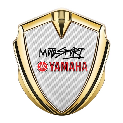 Yamaha Emblem Badge Gold White Carbon Red Motorsport Edition