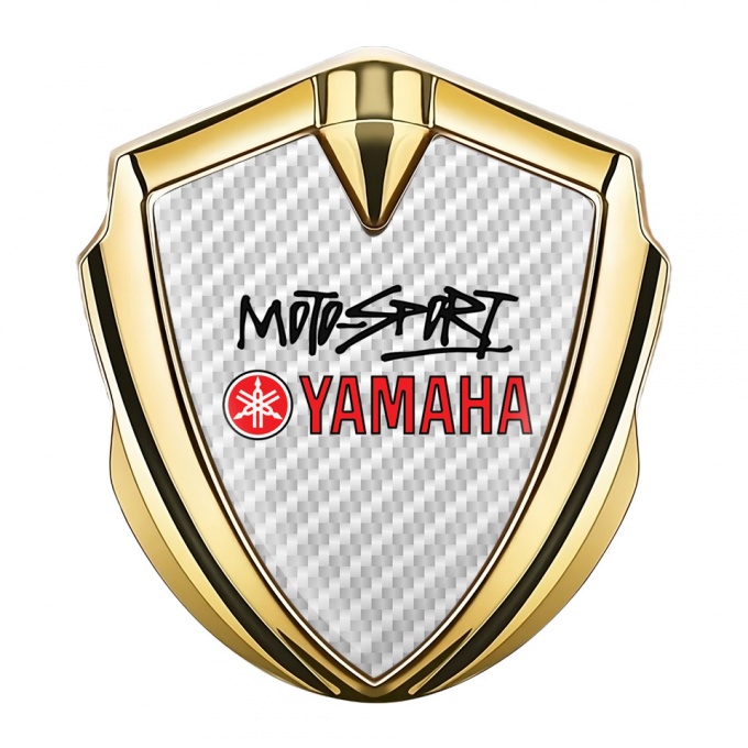 Yamaha Emblem Badge Gold White Carbon Red Motorsport Edition