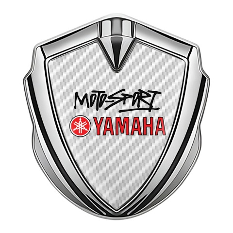 Yamaha Emblem Badge Silver White Carbon Red Motorsport Edition