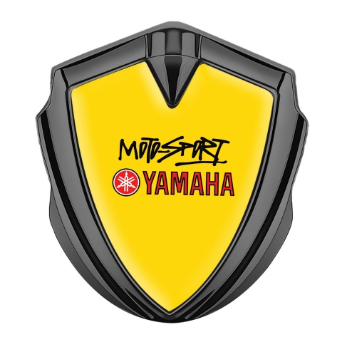 Yamaha Motorsport Emblem Badge Self Adhesive Graphite Yellow Red Logo