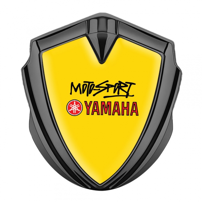 Yamaha Motorsport Emblem Badge Self Adhesive Graphite Yellow Red Logo