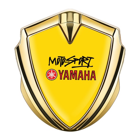 Yamaha Motorsport Emblem Badge Self Adhesive Gold Yellow Red Logo
