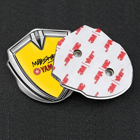 Yamaha Motorsport Emblem Badge Self Adhesive Silver Yellow Red Logo