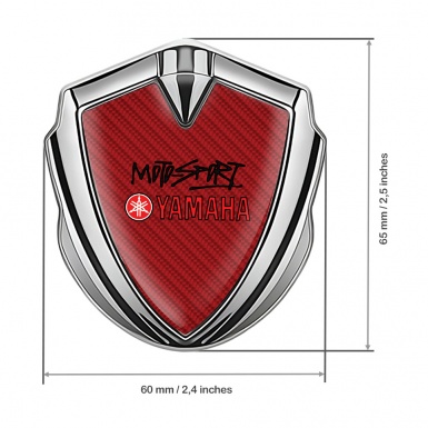 Yamaha Motorsport Emblem Fender Badge Silver Red Carbon Variant