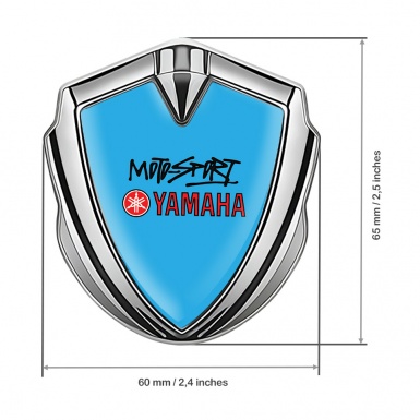 Yamaha Motorsport Fender Emblem Badge Silver Sky Blue Red Logo