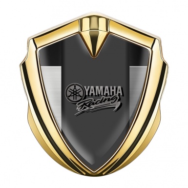 Yamaha Racing Emblem Trunk Badge Gold Brushed Metal Fragment