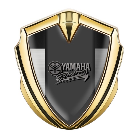 Yamaha Racing Emblem Trunk Badge Gold Brushed Metal Fragment