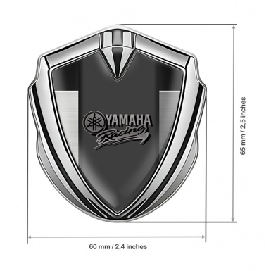 Yamaha Racing Emblem Trunk Badge Silver Brushed Metal Fragment