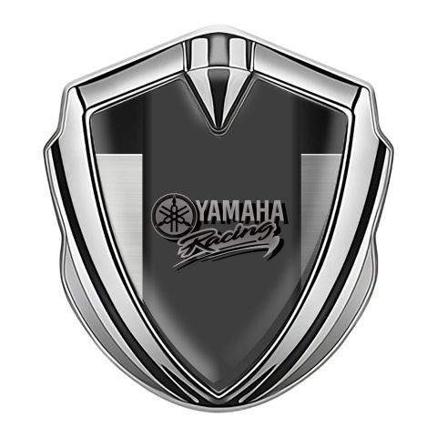 Yamaha Racing Emblem Trunk Badge Silver Brushed Metal Fragment