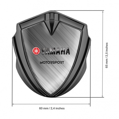 Yamaha Motorsport Emblem Badge Self Adhesive Graphite Brushed Metal Design