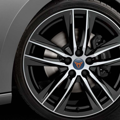 Seat Cupra Wheel Center Caps Emblem Blue Carbon