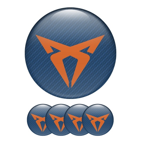 Seat Cupra Wheel Center Caps Emblem Blue Carbon