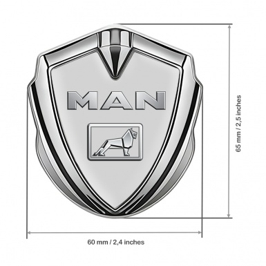 MAN Emblem Trunk Badge Silver Grey Base Metallic Symbol Edition