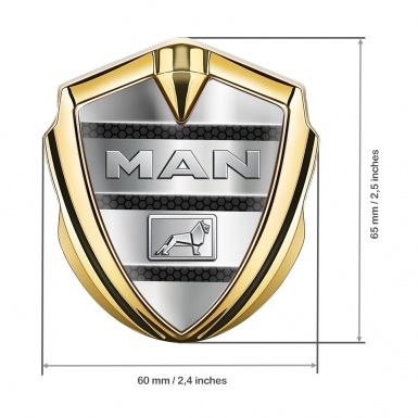MAN Badge Self Adhesive Gold Chromatic Logo Dark Hex Metallic Edition
