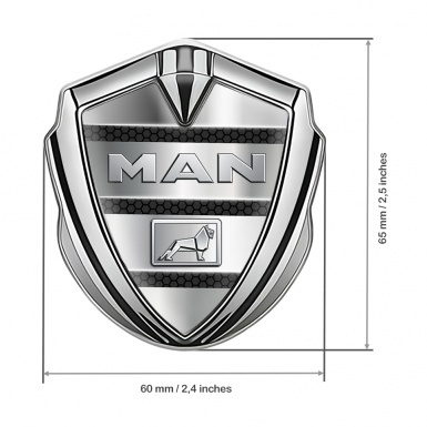 MAN Badge Self Adhesive Silver Chromatic Logo Dark Hex Metallic Edition