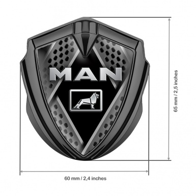 MAN Emblem Fender Badge Graphite  Metallic Lion Metal Ornaments Edition