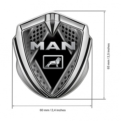 MAN Emblem Fender Badge Silver Metallic Lion Metal Ornaments Edition