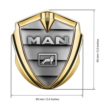MAN Metal Emblem Self Adhesive Gold Shutters Texture Metallic Design