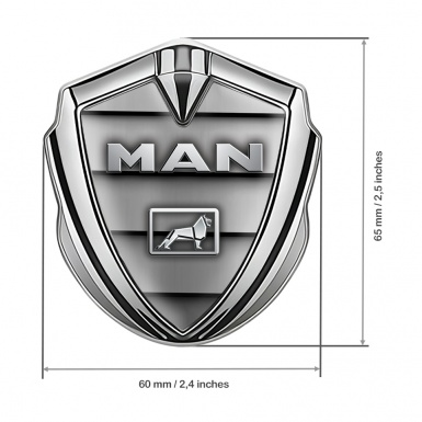 MAN Metal Emblem Self Adhesive Silver Shutters Texture Metallic Design
