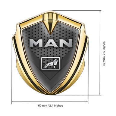 MAN Fender Emblem Badge Gold Dark Elements Metallic Logo Motif