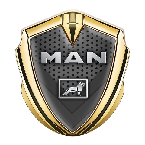 MAN Fender Emblem Badge Gold Dark Elements Metallic Logo Motif