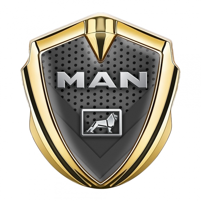 MAN Fender Emblem Badge Gold Dark Elements Metallic Logo Motif