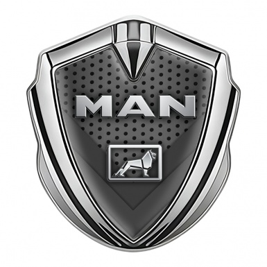MAN Fender Emblem Badge Silver Dark Elements Metallic Logo Motif