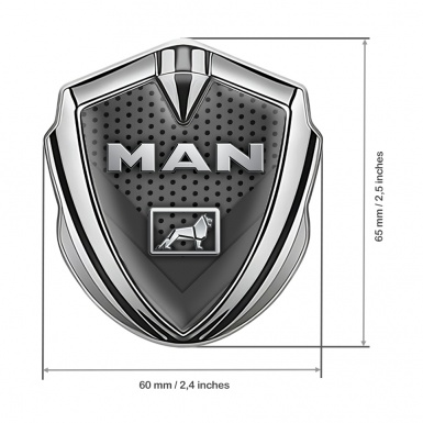 MAN Fender Emblem Badge Silver Dark Elements Metallic Logo Motif