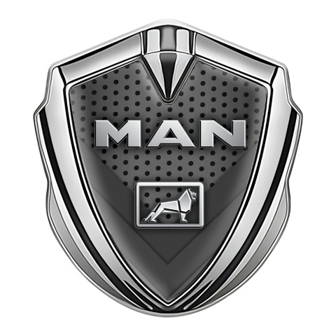 MAN Fender Emblem Badge Silver Dark Elements Metallic Logo Motif
