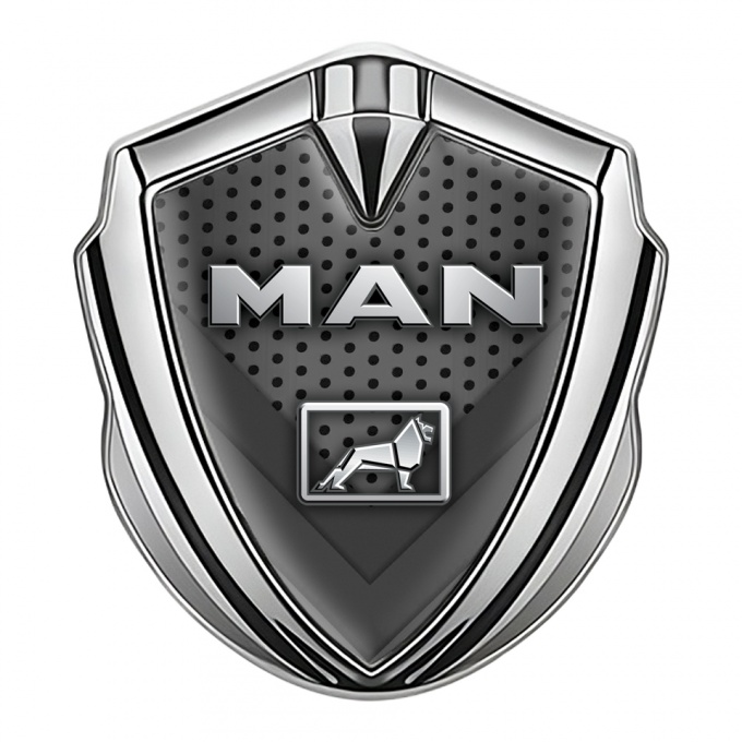 MAN Fender Emblem Badge Silver Dark Elements Metallic Logo Motif