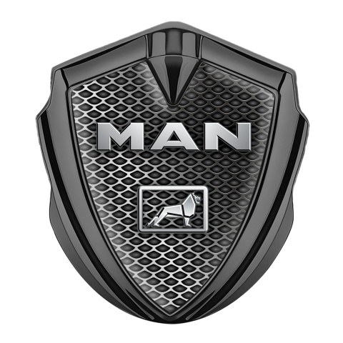 MAN Emblem Trunk Badge Graphite Metal Grate Chromatic Logo Edition