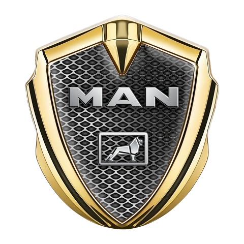 MAN Emblem Trunk Badge Gold Metal Grate Chromatic Logo Edition