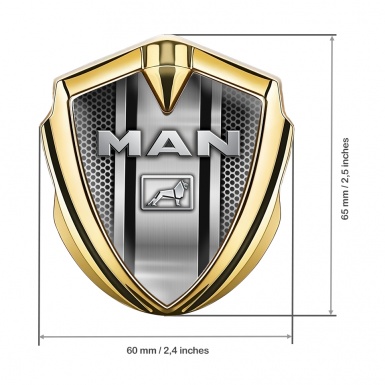 MAN Emblem Self Adhesive Gold Light Grate Metallic Elements Design