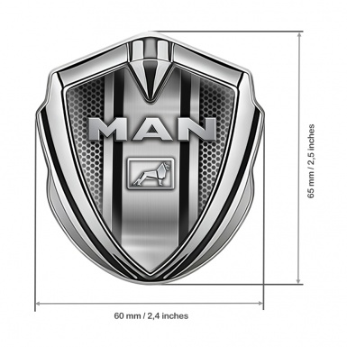 MAN Emblem Self Adhesive Silver Light Grate Metallic Elements Design