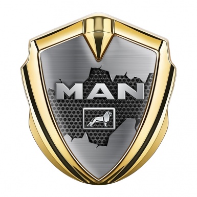 MAN Emblem Ornament Gold Dark Hex Fractured Metal Edition