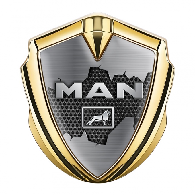 MAN Emblem Ornament Gold Dark Hex Fractured Metal Edition