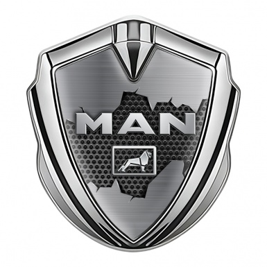 MAN Emblem Ornament Silver Dark Hex Fractured Metal Edition