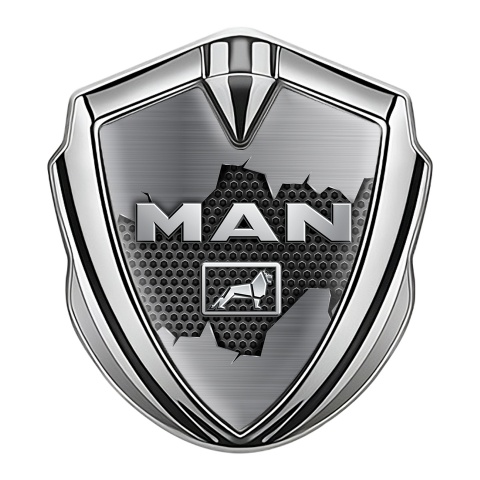 MAN Emblem Ornament Silver Dark Hex Fractured Metal Edition