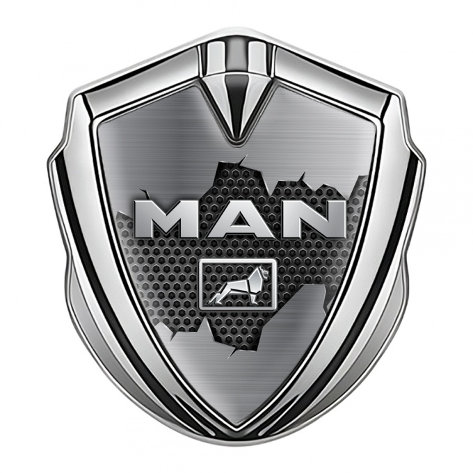 MAN Emblem Ornament Silver Dark Hex Fractured Metal Edition