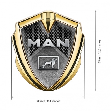 MAN Bodyside Emblem Self Adhesive Gold Dark Hex Stone Texture Design