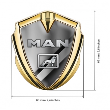MAN Emblem Badge Self Adhesive Gold Polished Surface Metallic Logo