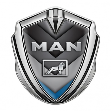MAN Emblem Fender Badge Silver Blue Fragment Arrows Metallic Logo
