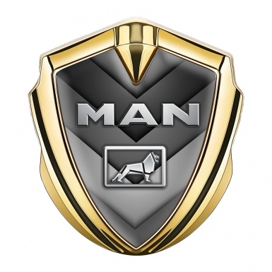 MAN Metal Emblem Self Adhesive Gold Grey Elements Metallic Lion
