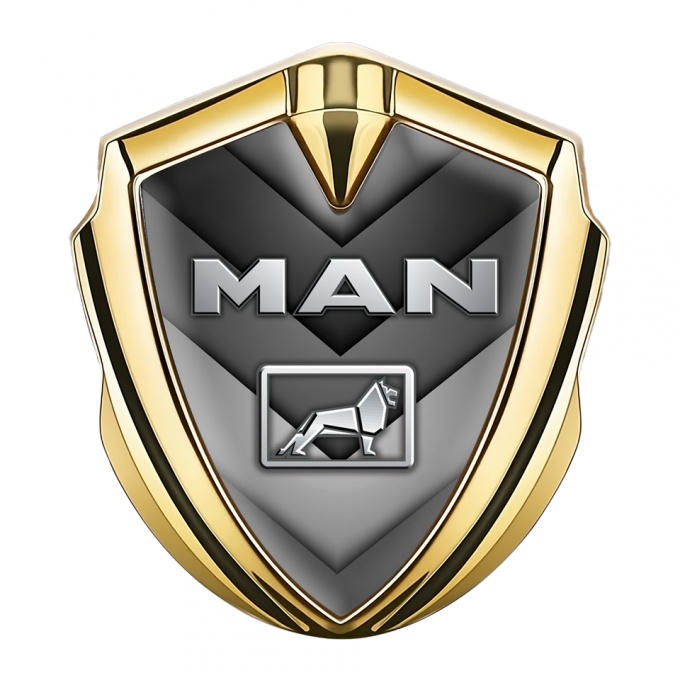 MAN Metal Emblem Self Adhesive Gold Grey Elements Metallic Lion