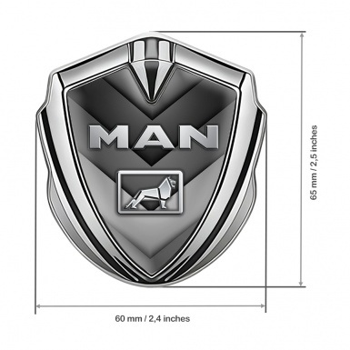 MAN Metal Emblem Self Adhesive Silver Grey Elements Metallic Lion