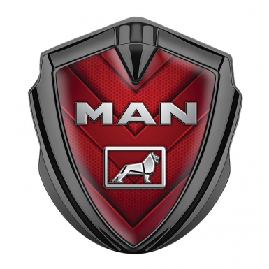 MAN Fender Emblem Badge Graphite Crimson Hex Grey Logo Design