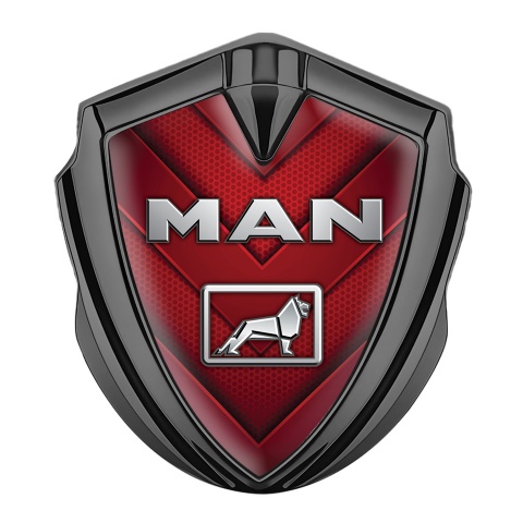 MAN Fender Emblem Badge Graphite Crimson Hex Grey Logo Design